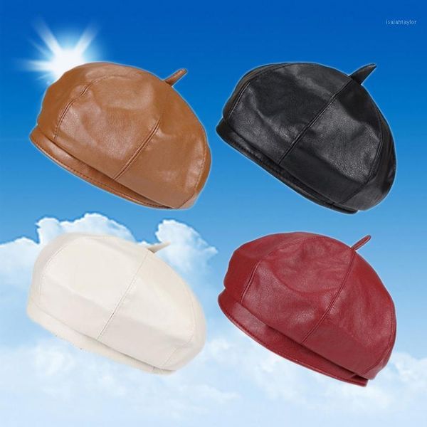 berets pu leather simple women beret for elegant lady winter female octagonal hats vintage casual boina autumn girl cap, Blue;gray
berets pu leather simple women beret for elegant lady winter female octagonal hats vintage casual boina autumn girl cap, Blue;gray