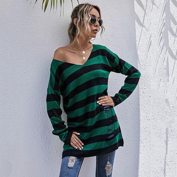 2021 new off shoulder striped sweater women casual v-neck sleeve ladies hole vintage long streetwear autumn 5va7, White;black
2021 new off shoulder striped sweater women casual v-neck sleeve ladies hole vintage long streetwear autumn 5va7, White;black