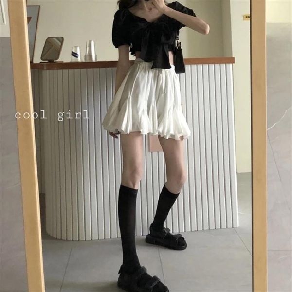 white fluffy a line short womens skirts summer korean style high waist student, Black
white fluffy a line short womens skirts summer korean style high waist student, Black