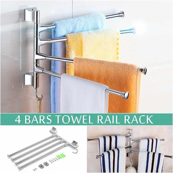 four poles stainless steel towel bar 360 rotating towel rack bathroom kitchen wall-mounted polished rack holder
four poles stainless steel towel bar 360 rotating towel rack bathroom kitchen wall-mounted polished rack holder