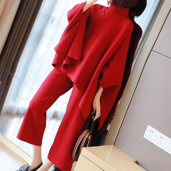 two piece dress women wide leg pants long sweater set batwing sleeve plus size knitted suit knit outfits, White
two piece dress women wide leg pants long sweater set batwing sleeve plus size knitted suit knit outfits, White