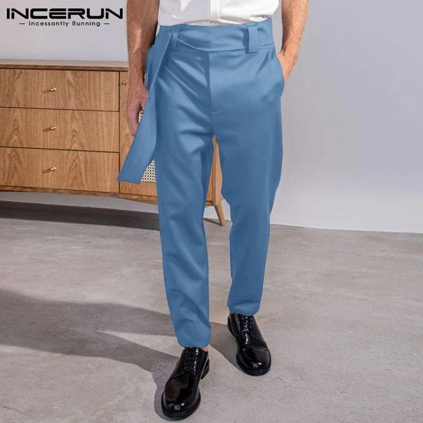 men's pants incerun men joggers solid color button streetwear pantalones hombre 2021 pockets fashion casual trousers with belt s-5xl, Black
men's pants incerun men joggers solid color button streetwear pantalones hombre 2021 pockets fashion casual trousers with belt s-5xl, Black