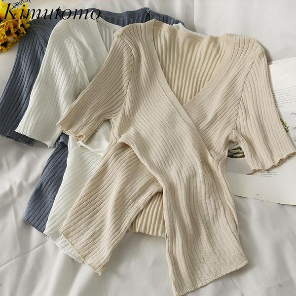 women's t-shirt kimutomo cross v-neck knitted women solid color short sleeve all matching slim open umbilical 2021 summer fashion, White
women's t-shirt kimutomo cross v-neck knitted women solid color short sleeve all matching slim open umbilical 2021 summer fashion, White