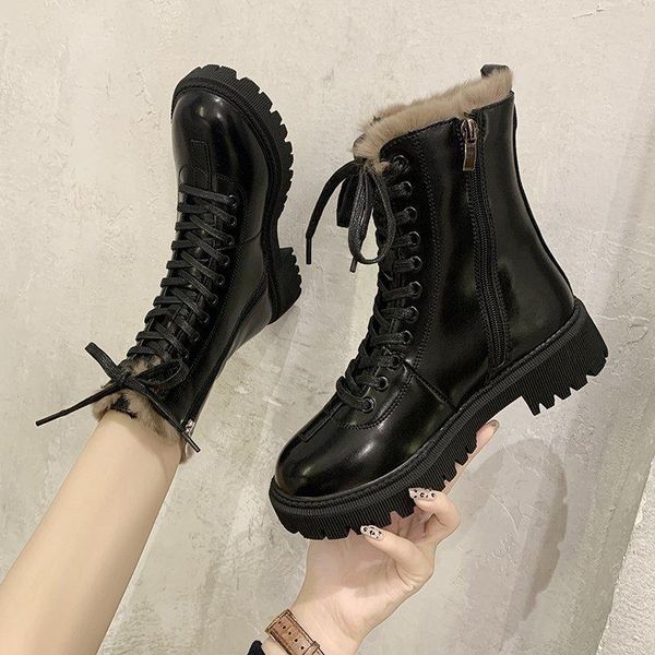 boots winter ankle women round toe plush warm side zipper chunky low heel lace-up pu black brown all-math female
boots winter ankle women round toe plush warm side zipper chunky low heel lace-up pu black brown all-math female
