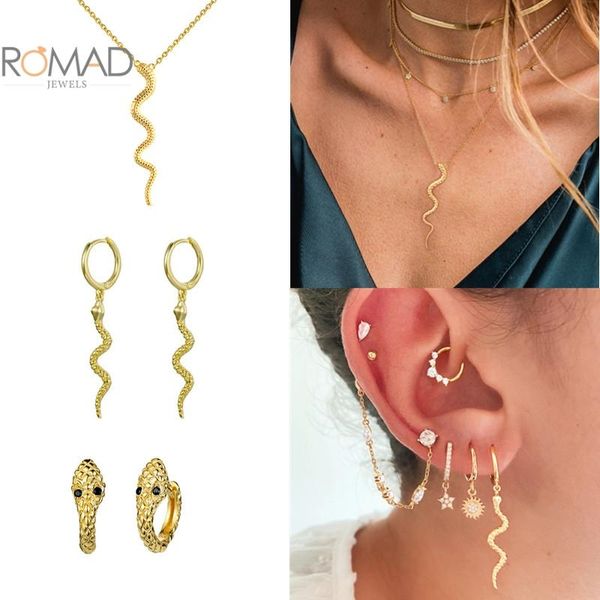 hoop & huggie romad 925 sterling silver snake circle earrings for women long serpentine tassel punk animal jewelry, Golden;silver
hoop & huggie romad 925 sterling silver snake circle earrings for women long serpentine tassel punk animal jewelry, Golden;silver