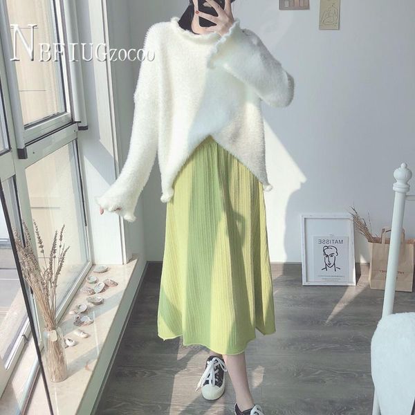 women's sweaters women autumn and winter sweater round neck solid color pullover, White;black
women's sweaters women autumn and winter sweater round neck solid color pullover, White;black