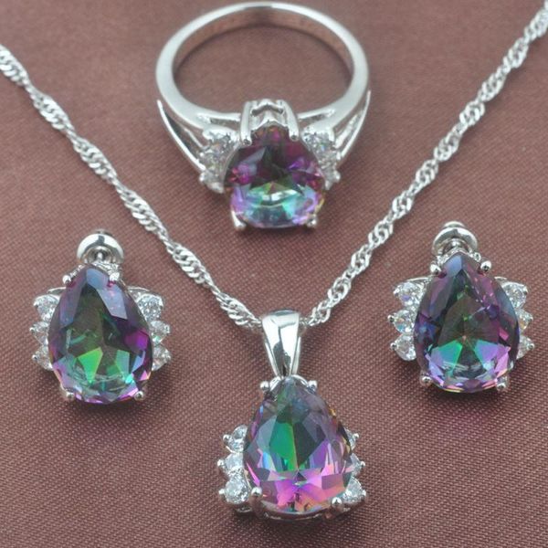 earrings & necklace women's rainbow stone water zirconia silver color jewelry sets pendant rings tz0259
earrings & necklace women's rainbow stone water zirconia silver color jewelry sets pendant rings tz0259