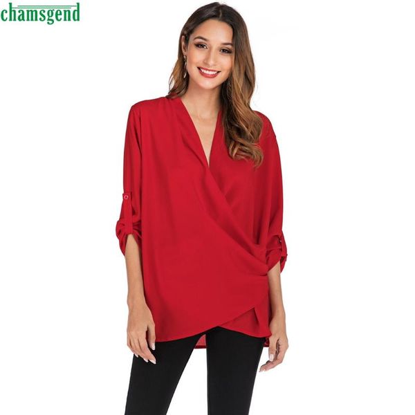 chamsgend smooth fabric blouse ladies' fall/winter long-sleeve button shirt fashion solid slim casual pullover blusa, White
chamsgend smooth fabric blouse ladies' fall/winter long-sleeve button shirt fashion solid slim casual pullover blusa, White