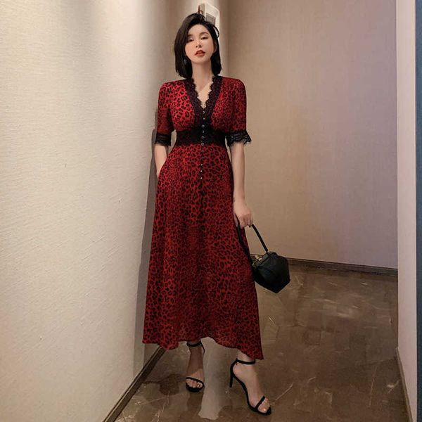 summer women's leopard print dress waist lace chiffon office lady polyester knee-length zippers 210603, Black;gray
summer women's leopard print dress waist lace chiffon office lady polyester knee-length zippers 210603, Black;gray