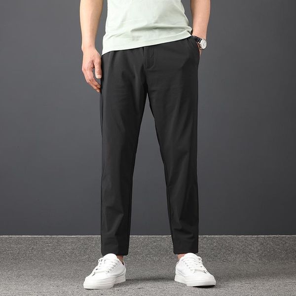 jsbd silky and draping, elastic and wrinkle-resistant, summer slim ice silk casual trousers for men, Black
jsbd silky and draping, elastic and wrinkle-resistant, summer slim ice silk casual trousers for men, Black