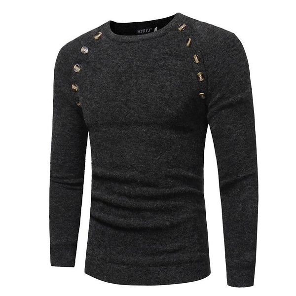 men's sweaters button stitching solid slim long sleeve t-shirt fashion versatile sweater trend, White;black
men's sweaters button stitching solid slim long sleeve t-shirt fashion versatile sweater trend, White;black