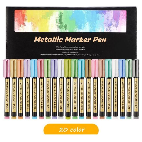 10/20pcs/lot metallic markers paints pens art permanent writing markers for paper stone glass wall fabric scrapbooki qylwgi
10/20pcs/lot metallic markers paints pens art permanent writing markers for paper stone glass wall fabric scrapbooki qylwgi