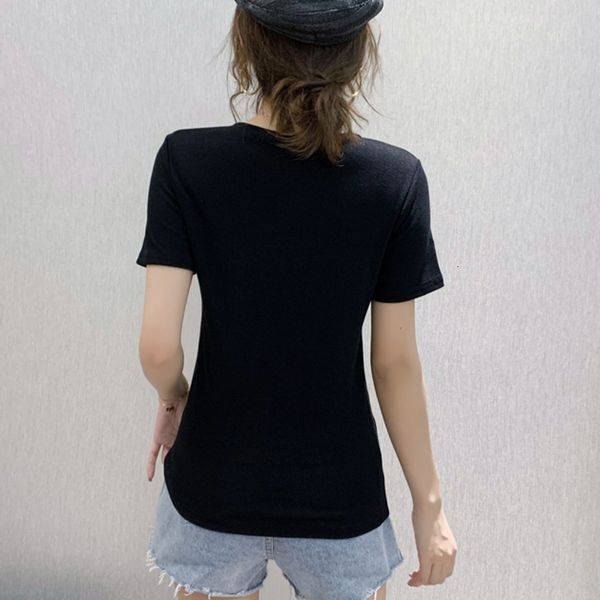 2021 new summer korean clothes t-shirt v-neck beading drape cotton women ropa mujer short sleeve bottoming shirt tees t06820 zg1p, White
2021 new summer korean clothes t-shirt v-neck beading drape cotton women ropa mujer short sleeve bottoming shirt tees t06820 zg1p, White