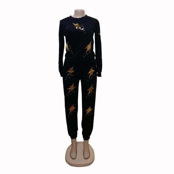 women's tracksuits haoohu 2021 summer women long sleeve round neck elastic pants high street wind appliques two piece sets yw05, Gray
women's tracksuits haoohu 2021 summer women long sleeve round neck elastic pants high street wind appliques two piece sets yw05, Gray