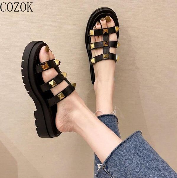 slippers trendy women's fashion all-match simple thick-soled vamp willow studs embellishment outer wear 2021, Black
slippers trendy women's fashion all-match simple thick-soled vamp willow studs embellishment outer wear 2021, Black