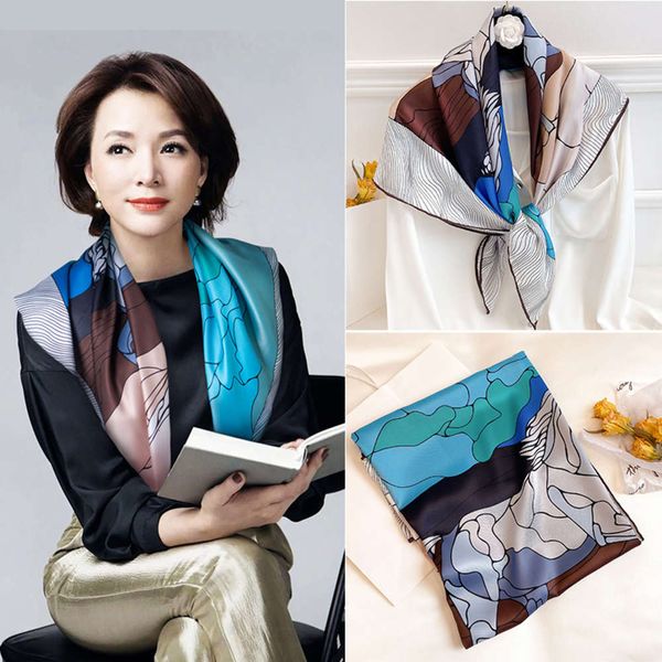 dong qing's small square for women in spring autumn and winter wear a shawl hangzhou 90 twill silk scarf, Blue;gray
dong qing's small square for women in spring autumn and winter wear a shawl hangzhou 90 twill silk scarf, Blue;gray