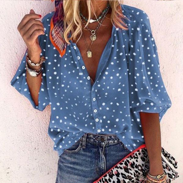 2021 new spring women long sleeve shirt casual polka dot print blouse ladies v-neck button shirts blouses pluse 5plh, Black
2021 new spring women long sleeve shirt casual polka dot print blouse ladies v-neck button shirts blouses pluse 5plh, Black