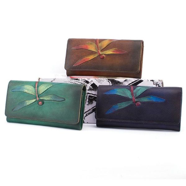 wallets genuine leather vintage long women fashion embossing dragonfly designer lady purse female, Red;black
wallets genuine leather vintage long women fashion embossing dragonfly designer lady purse female, Red;black