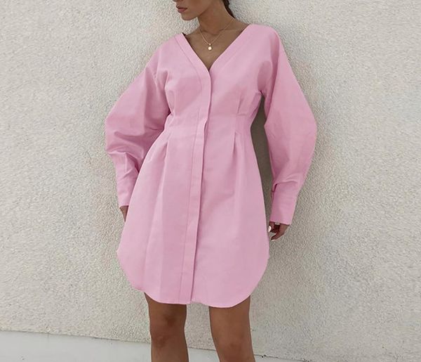 casual dresses long sleeve pink shirt dress women backless lace up v neck slim waist a line single breasted arrival 2021, Black;gray
casual dresses long sleeve pink shirt dress women backless lace up v neck slim waist a line single breasted arrival 2021, Black;gray
