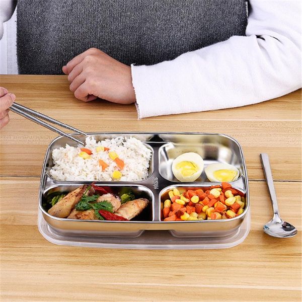 dishes & plates 304 stainless steel dividing grid lunch box lunchbox snack dish service plate 
dishes & plates 304 stainless steel dividing grid lunch box lunchbox snack dish service plate