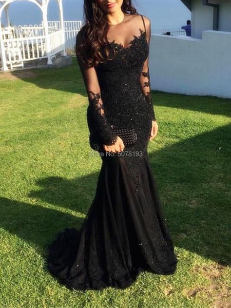 party dresses e2 black fashion o-neck natural long sleeves mermaid/trumpet floor-length evening dresses/women gowns appliques, White;black
party dresses e2 black fashion o-neck natural long sleeves mermaid/trumpet floor-length evening dresses/women gowns appliques, White;black