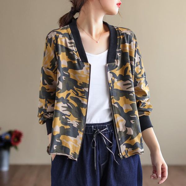 women's jackets 21 women coats autumn spring casual camouflage loose zipper v-neck collar female fashion shorts cotton jacket, Black;brown
women's jackets 21 women coats autumn spring casual camouflage loose zipper v-neck collar female fashion shorts cotton jacket, Black;brown