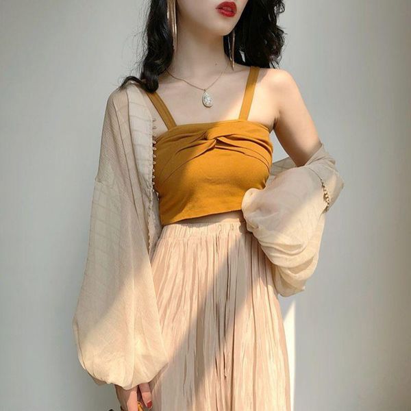 women's tanks & camis women short camisole summer sleeveless solid color thin bottoming tank ladies fashion vest multi-color 2021, White
women's tanks & camis women short camisole summer sleeveless solid color thin bottoming tank ladies fashion vest multi-color 2021, White
