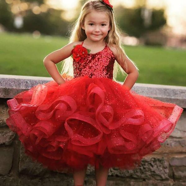 girl's dresses length girls pageant flower dress halter sequins lace puffy first communion cute personalized, Red;yellow
girl's dresses length girls pageant flower dress halter sequins lace puffy first communion cute personalized, Red;yellow