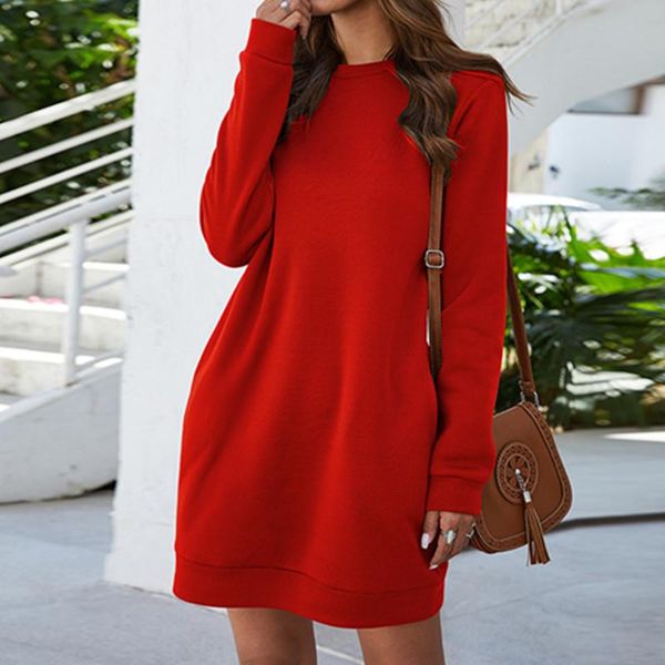 casual dresses 2021 autumn winter o neck long sleeve women's sweatshirt dress fashion solid loose pocket ladies mini vestidos, Black;gray
casual dresses 2021 autumn winter o neck long sleeve women's sweatshirt dress fashion solid loose pocket ladies mini vestidos, Black;gray