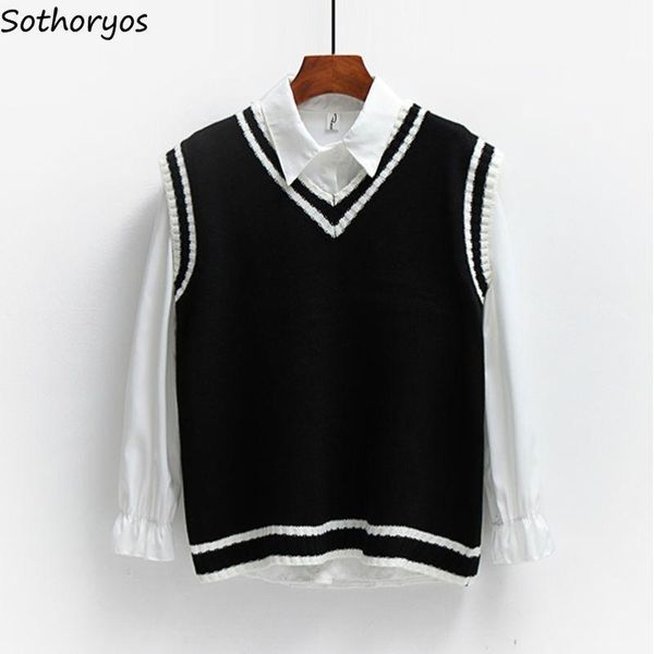 women's vests sweater vest women striped japanese-style sleeveless v-neck all-match loose casual preppy-style lovely students fashion u, Black;white
women's vests sweater vest women striped japanese-style sleeveless v-neck all-match loose casual preppy-style lovely students fashion u, Black;white