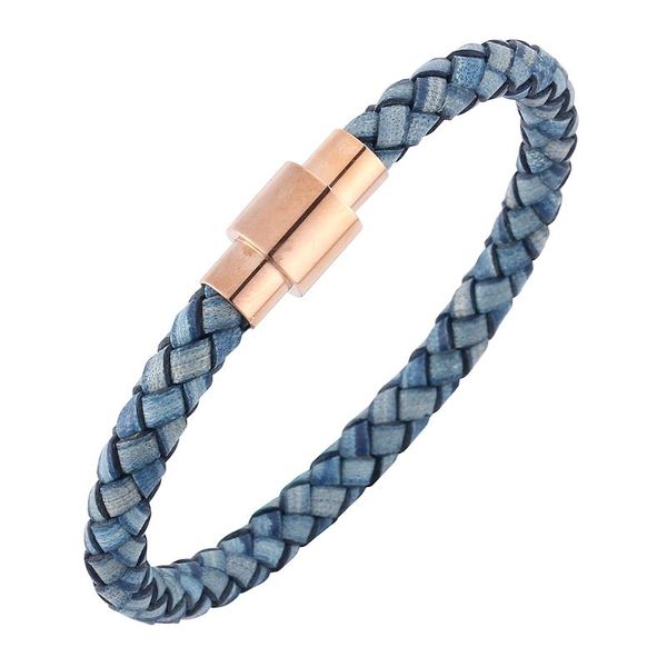 charm bracelets simple personality men's woven leather bracelet stainless steel rose gold magnetic buckle fashion 7-sp0252, Golden;silver
charm bracelets simple personality men's woven leather bracelet stainless steel rose gold magnetic buckle fashion 7-sp0252, Golden;silver