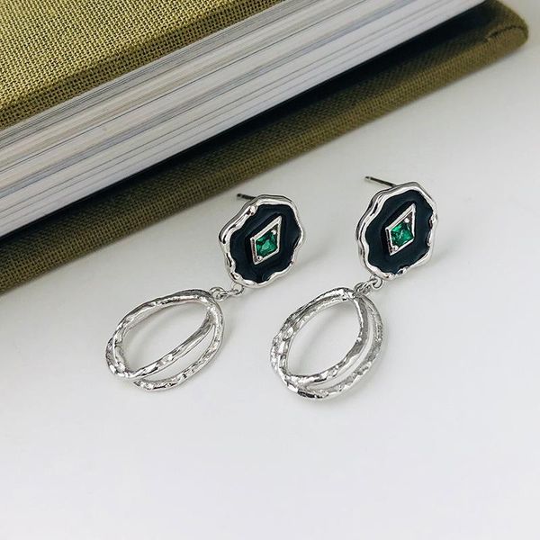 hoop & huggie green zircon black agate earrings original design s925 sterling silver geometric circular hollow, Golden;silver
hoop & huggie green zircon black agate earrings original design s925 sterling silver geometric circular hollow, Golden;silver