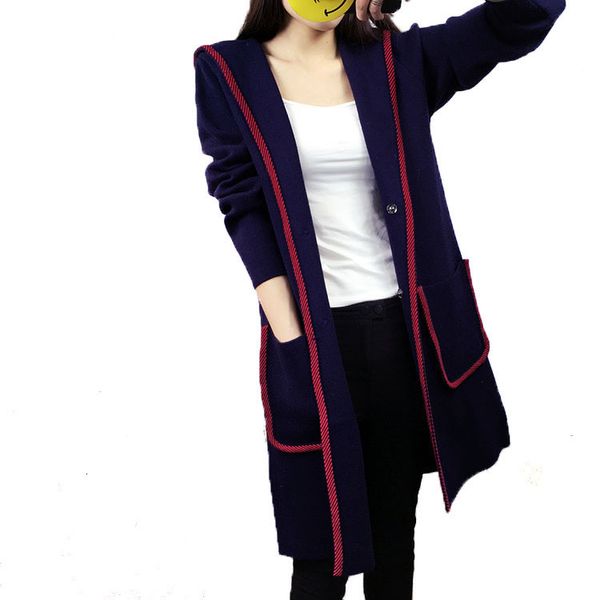 winter hat long paragraph v cardigan loose pocket occasional women's coating tbf2, White;black
winter hat long paragraph v cardigan loose pocket occasional women's coating tbf2, White;black