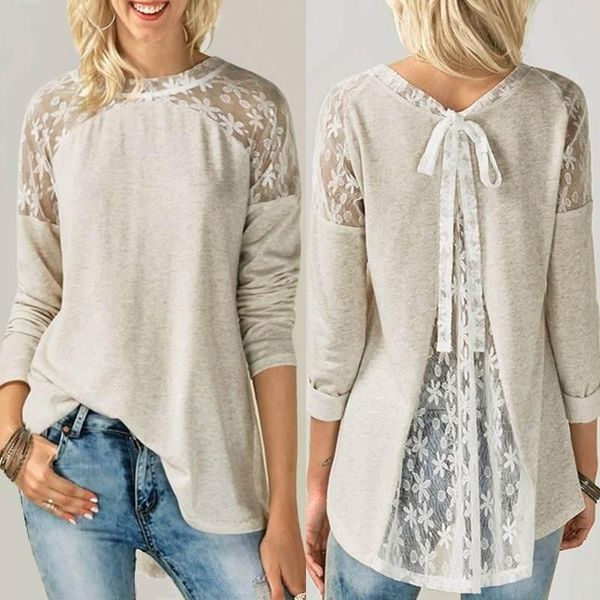 women's blouses & shirts stylish lace stitching asymmetrical blouse 2021 zanzea long sleeve female o neck work blusas oversized tunic, White
women's blouses & shirts stylish lace stitching asymmetrical blouse 2021 zanzea long sleeve female o neck work blusas oversized tunic, White