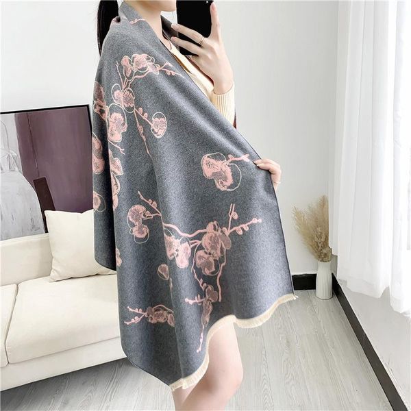 scarves ethnic style scarf women cashmere pashmina autumn winter thick blanket shawl floral print travel all-match wraps, Blue;gray
scarves ethnic style scarf women cashmere pashmina autumn winter thick blanket shawl floral print travel all-match wraps, Blue;gray