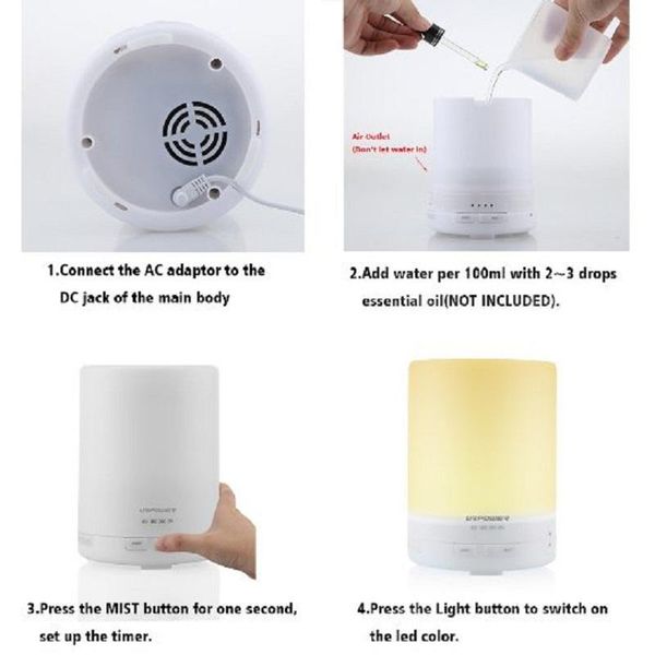 300ml aroma essential oil diffuser,ultrasonic air humidifier 8-9 hours continuous diffusing - 4 timer settings
300ml aroma essential oil diffuser,ultrasonic air humidifier 8-9 hours continuous diffusing - 4 timer settings