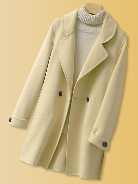 women's wool & blends double sided cashmere coat women's middle and long style 2021 spring slim man high-end, Black
women's wool & blends double sided cashmere coat women's middle and long style 2021 spring slim man high-end, Black