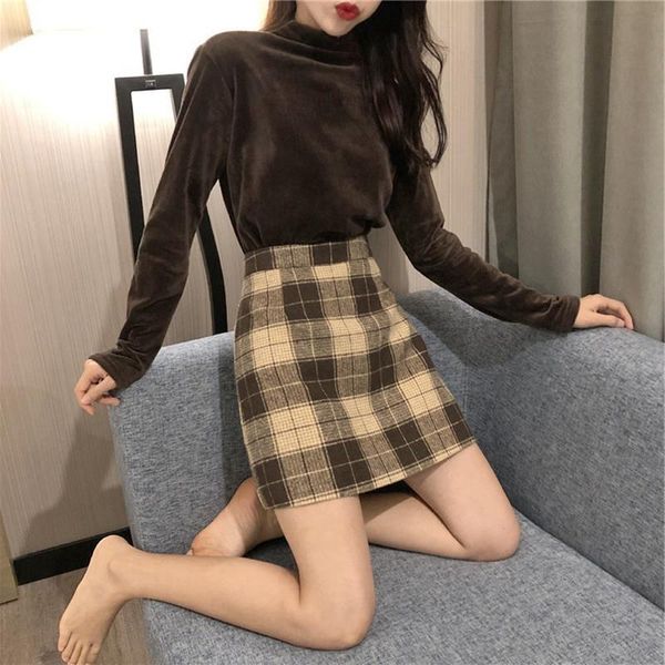 skirts retro plaid high waist autumn and winter short skirt woman faldas jupe, Black
skirts retro plaid high waist autumn and winter short skirt woman faldas jupe, Black