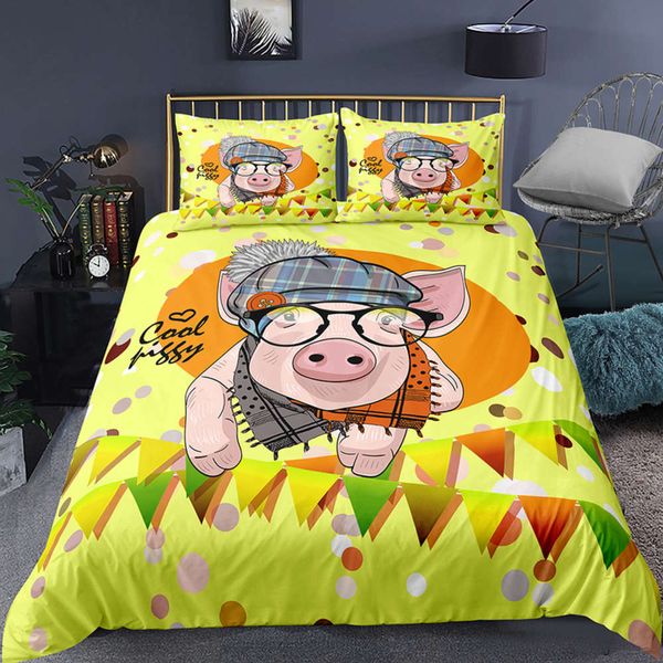 home textile bedding cool pig with black glass soft duvet cover single double king bed cover set kids cartoon animal bedspread
home textile bedding cool pig with black glass soft duvet cover single double king bed cover set kids cartoon animal bedspread