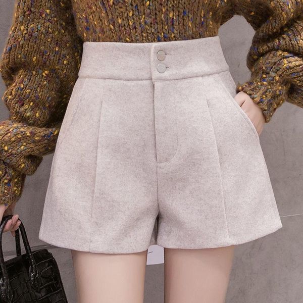 women's shorts 2021 autumn winter thick warm woolen female high waist loose ladies solid wide-leg boots q808, White;black
women's shorts 2021 autumn winter thick warm woolen female high waist loose ladies solid wide-leg boots q808, White;black