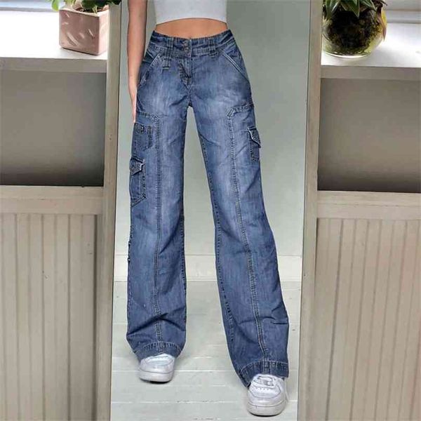 retro street cargo pants harajuku blue pocket stitching jeans high waist wide leg women y2k clothing straight 210915
retro street cargo pants harajuku blue pocket stitching jeans high waist wide leg women y2k clothing straight 210915