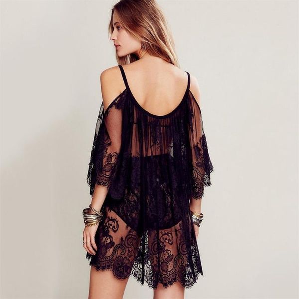 2021 summer lace beach blouse smock hollow out lace beach dress women solid strapless dresses sun protection clothing, White;black
2021 summer lace beach blouse smock hollow out lace beach dress women solid strapless dresses sun protection clothing, White;black