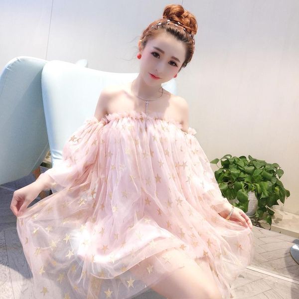 casual dresses sweet style 2021 summer slash neck pure color patchwork star geometric sequined long butterfly sleeve loose ball gown dress, Black;gray
casual dresses sweet style 2021 summer slash neck pure color patchwork star geometric sequined long butterfly sleeve loose ball gown dress, Black;gray