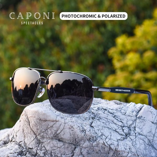 sunglasses fashion caponi square polarized vintage alloy eyewear for men shades masculino pchromic driving goggles uv400 bs10001, White;black
sunglasses fashion caponi square polarized vintage alloy eyewear for men shades masculino pchromic driving goggles uv400 bs10001, White;black
