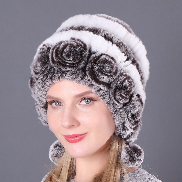 women new winter fur cap hooded head genuine mink fur hat and silver fox fur floral design hat fashion hat, Blue;gray
women new winter fur cap hooded head genuine mink fur hat and silver fox fur floral design hat fashion hat, Blue;gray