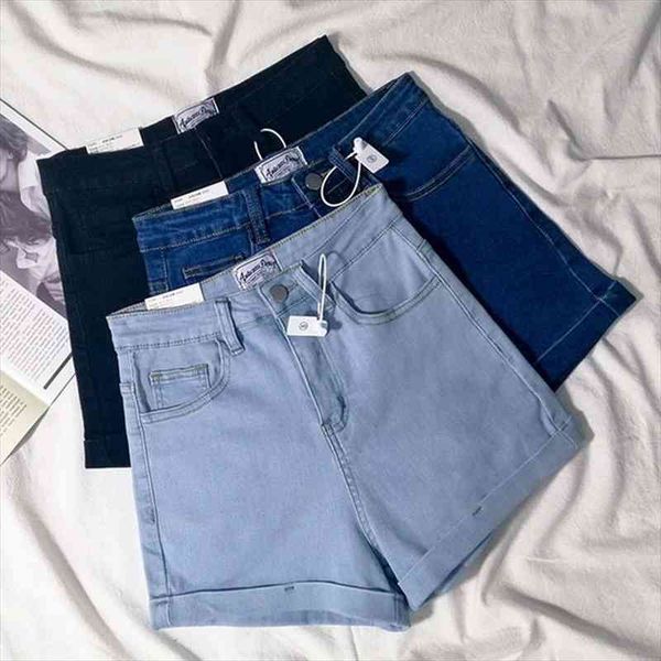 high waist denim shorts female summer all-match tight-fitting thin high stretch denim shorts waist bag hip, White;black
high waist denim shorts female summer all-match tight-fitting thin high stretch denim shorts waist bag hip, White;black