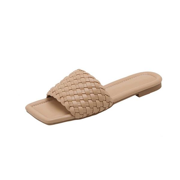 slippers women's shoes 2021 summer woven flat outer wear heels fashion square toe ladies sandals and, Black
slippers women's shoes 2021 summer woven flat outer wear heels fashion square toe ladies sandals and, Black