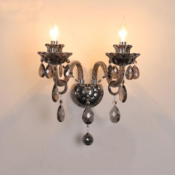 european living room crystal wall lamp bedroom simple modern home lamp villa duplex building restaurant smoky gray candle lamps
european living room crystal wall lamp bedroom simple modern home lamp villa duplex building restaurant smoky gray candle lamps