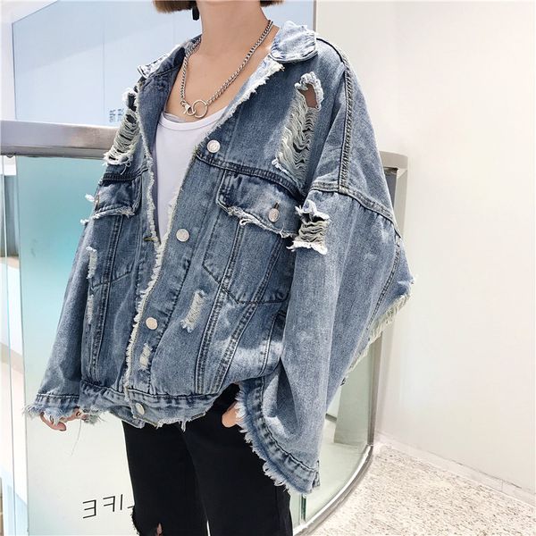 2021 spring harajuku female jacket vintage torn vintage jacket denim punk lady jackets streetwear plus size women coats, Black;brown
2021 spring harajuku female jacket vintage torn vintage jacket denim punk lady jackets streetwear plus size women coats, Black;brown