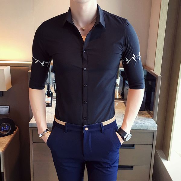 high 2021 new quality twigs embroidered half sleeve will see simple fine shirts solid men's shirt business iuww, Black;brown
high 2021 new quality twigs embroidered half sleeve will see simple fine shirts solid men's shirt business iuww, Black;brown